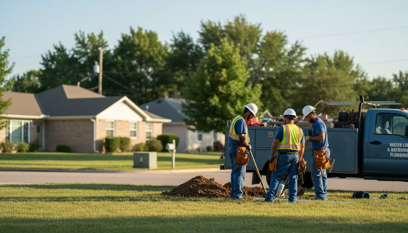 Residential water line and bathroom plumbing service in Bedford, IN